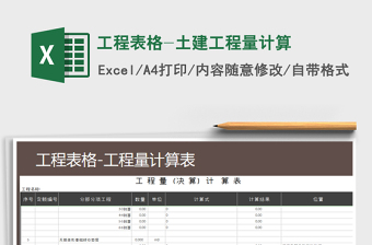 2025年工程表格-土建工程量计算