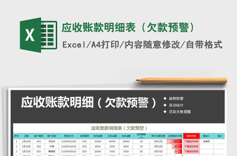 2024年应收账款明细表（欠款预警）免费下载