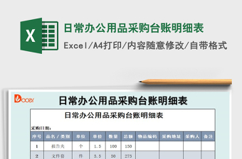 2025年日常办公用品采购台账明细表