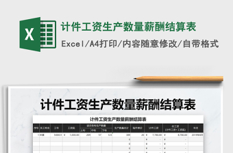 2025年计件工资生产数量薪酬结算表