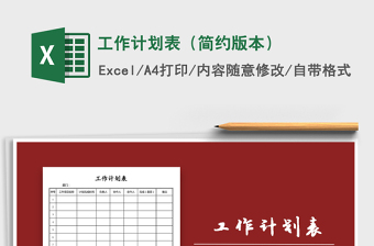 2025年工作计划表（简约版本）