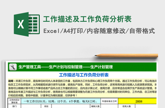 2024年工作描述及工作负荷分析表免费下载