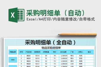 2025年采购明细单（自动）