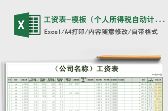 2024年工资表-模板（个人所得税自动计算）免费下载