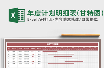 年度计划明细表(甘特图)