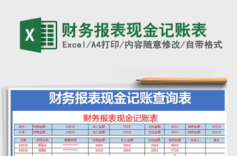 2025年财务报表现金记账表