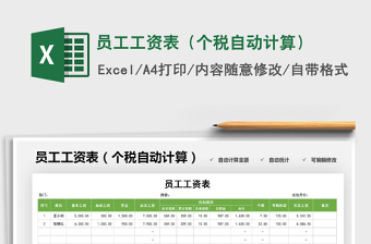 2024年员工工资表（个税自动计算）免费下载