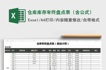 2025年仓库库存年终盘点表（含公式）
