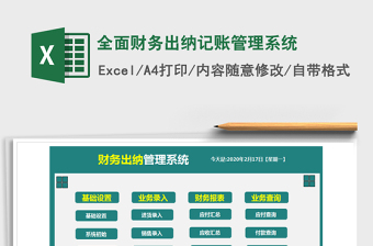 2024年全面财务出纳记账管理系统