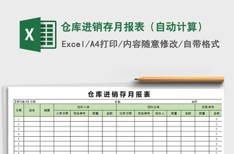 2025年仓库进销存月报表（自动计算）