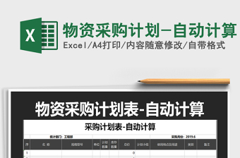 2025年物资采购计划-自动计算