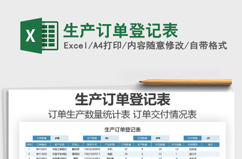 2025年生产订单登记表免费下载