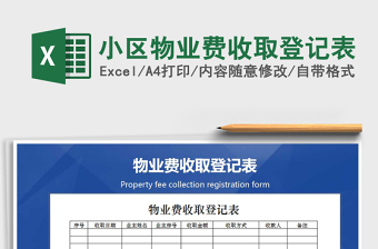 2025小区物业excel表格大全