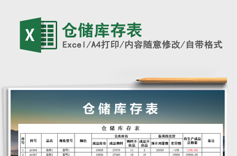 2025年仓储库存表