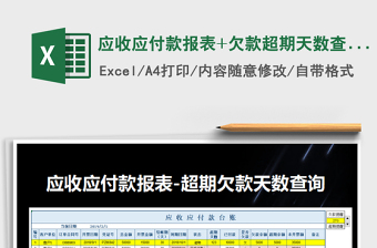 2025年应收应付款报表+欠款超期天数查询