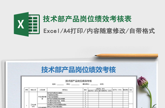 技术部产品岗位绩效考核表