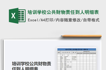 2025年培训学校公共财物责任到人明细表