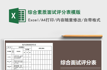 2025年综合素质面试评分表模版