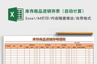 2025年库存商品进销存表（自动计算）