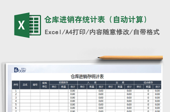 2024年仓库进销存统计表（自动计算）免费下载