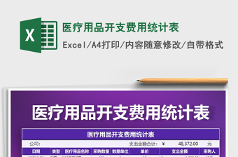 2024年医疗用品开支费用统计表