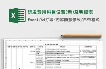 2024年研发费用科目设置(新)及明细表免费下载