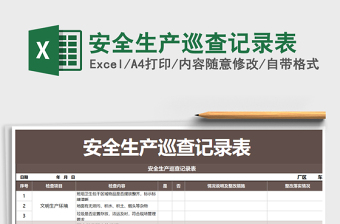 2024年安全生产巡查记录表免费下载