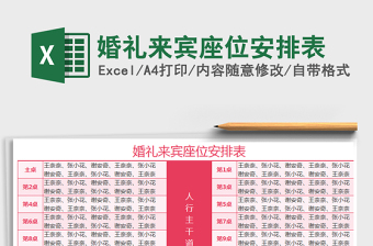 婚礼来宾座位安排表