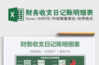 2025年财务收支日记账明细表