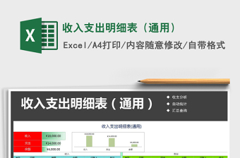 2025年收入支出明细表（通用）