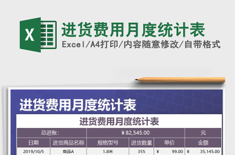 2025年进货费用月度统计表