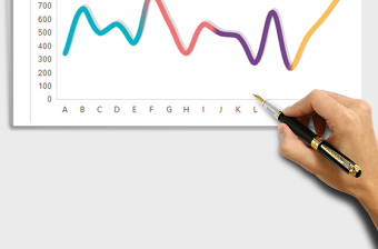 2025年时尚配色通用多色折线图表趋势分析