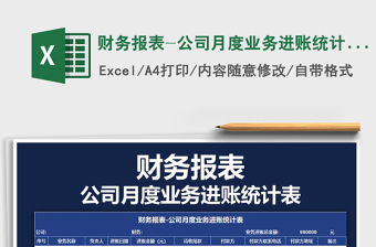 2025年财务报表-公司月度业务进账统计表