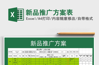 2024年新品推广方案表免费下载