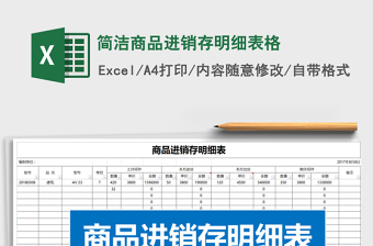 2025年简洁商品进销存明细表格