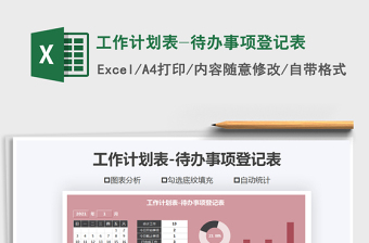 2025年工作计划表-待办事项登记表