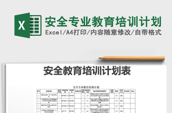 2024年安全专业教育培训计划免费下载