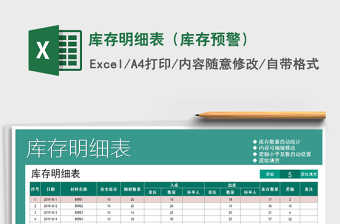 库存明细表（库存预警）