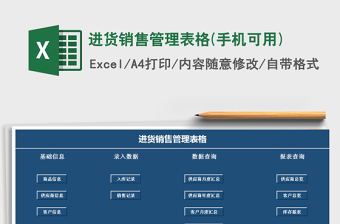 进货销售管理表格(手机可用)