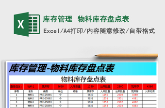 2025年库存管理-物料库存盘点表