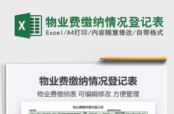 2025物业excel表格模板大全