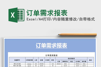 2025年订单需求报表