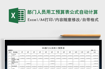 2025年部门人员用工预算表公式自动计算