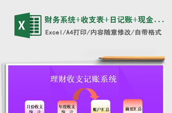 财务系统+收支表+日记账+现金流量表管理