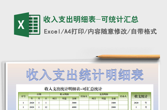 2025年收入支出明细表-可统计汇总