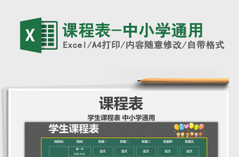 2025年课程表-中小学通用