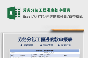 2025年劳务分包工程进度款申报表