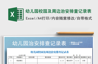 2025年幼儿园校园及周边治安排查记录表