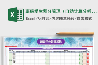 2024年班级学生积分管理（自动计算分析）免费下载