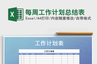每周工作计划总结表